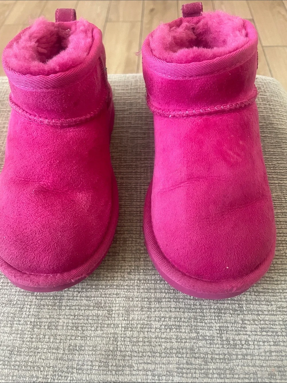 UGG Kids Hot Pink Shearling-Lined Booties